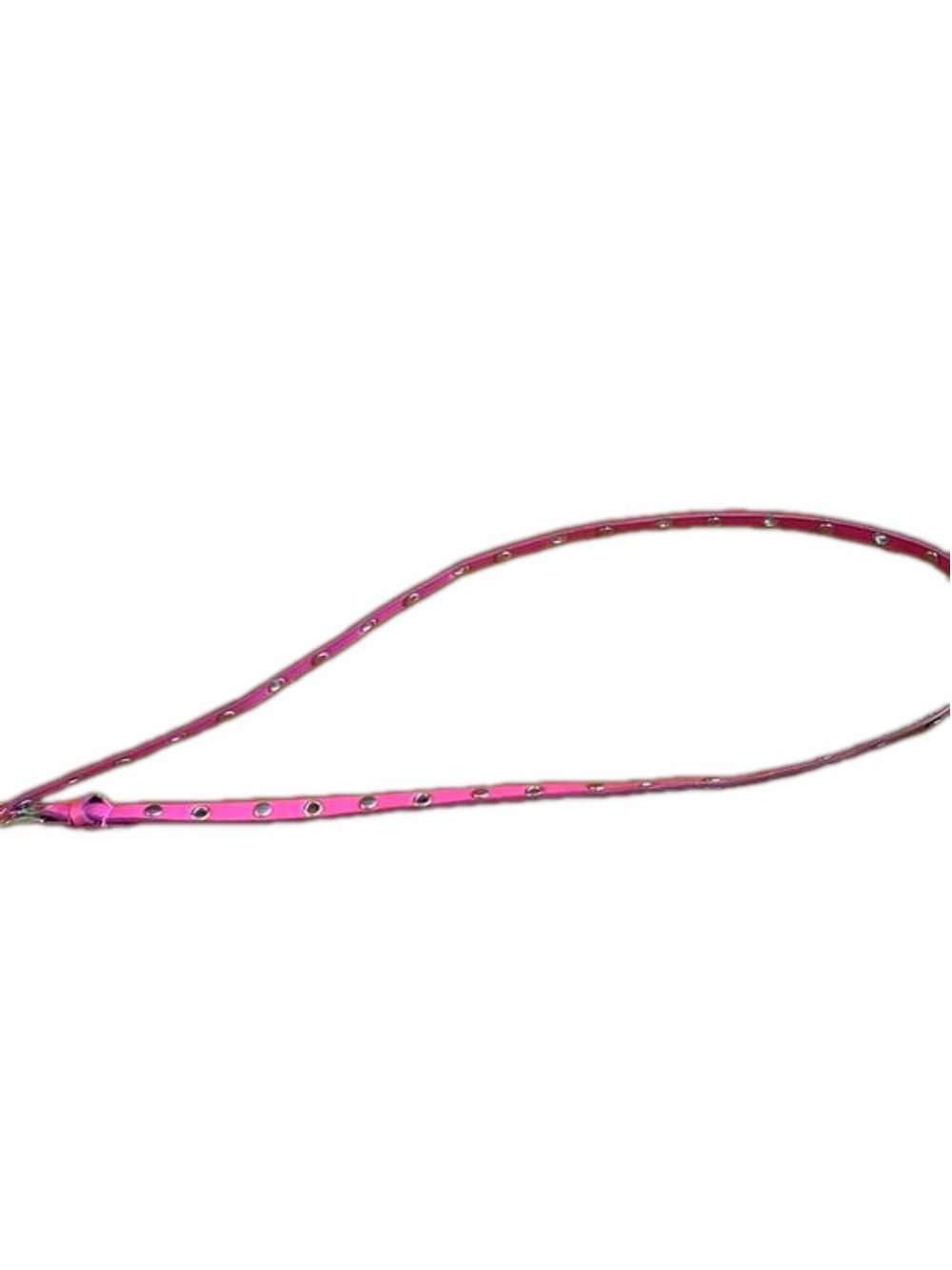 Pink  1/2” wide 39” long studded belt with hole every 2”
